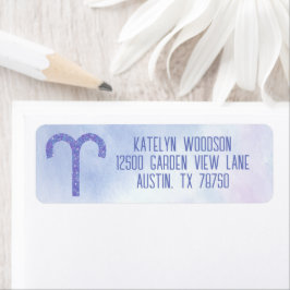 Söt Astrology SigLila Födelsedagsfest Returadress Etikett