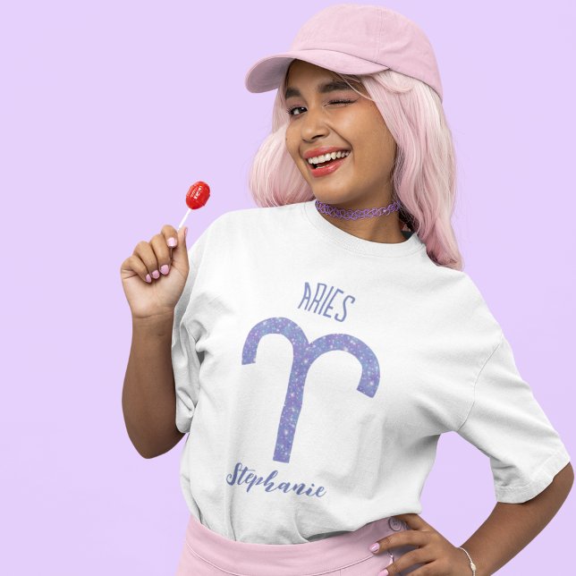 Söt Astrology Signal Anpassningsbar Lila Birthday T Shirt (Skapare uppladdad)