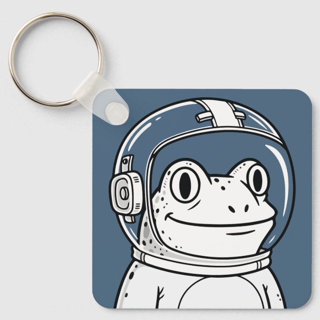 Söt Astronaut Groda Rymdäventyr  Nyckelring (Framsida)