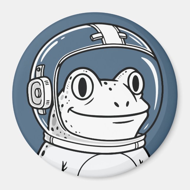 Söt Astronaut Grodorymdäventyr  Magnet (Framsidan)