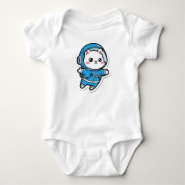 Söt Astronaut Katt Anpassad Foto Baby Bodysuit T Shirt