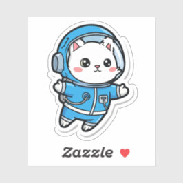 Söt Astronaut Katt Kawaii Klistermärke Klistermärken
