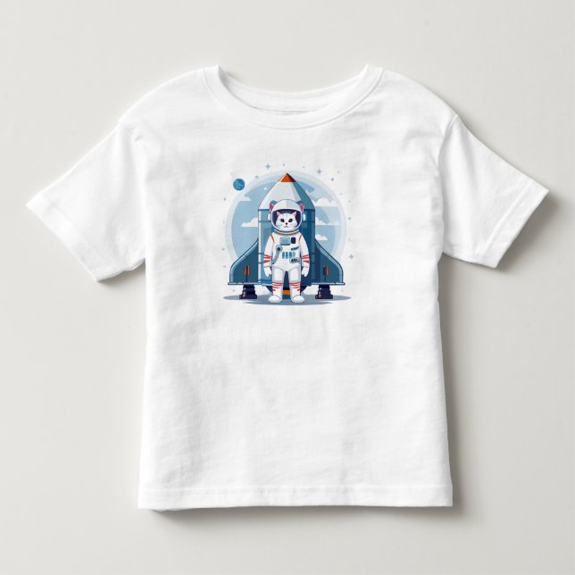 söt astronaut-katt t shirt (Framsida)
