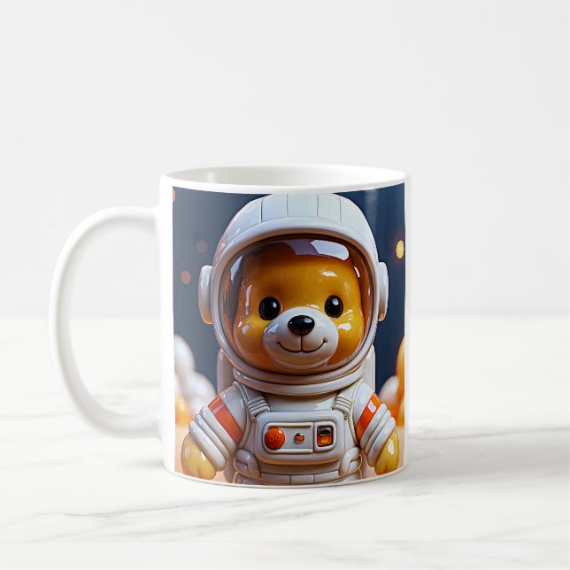 Söt astronaut nallebjörn kaffemugg (Vänster)