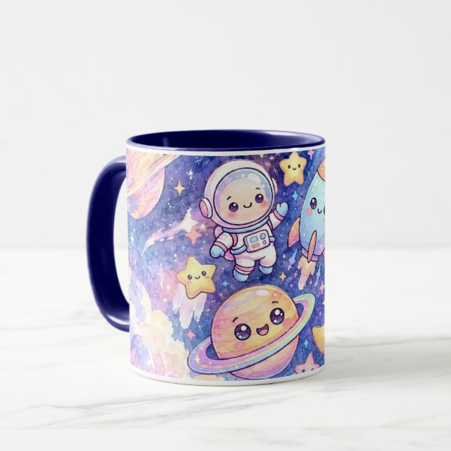 Söt Astronaut och Planeter Rymd Mugg (Framsida vänster)