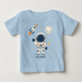 Söt Astronaut Raket Måne Rymd Äventyr Namn T Shirt