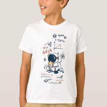 Söt Astronaut Rymd Cartoon Grafik Barns T-Shirt
