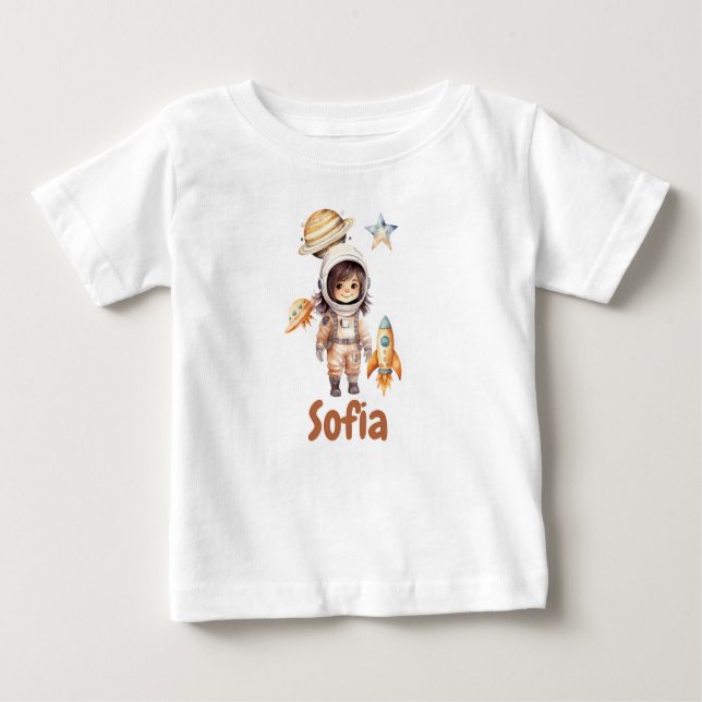 Söt astronaut Rymdäventyr personlig  T Shirt (Framsida)