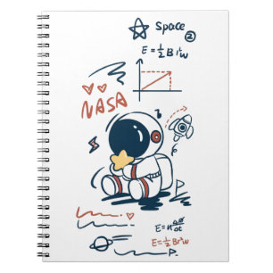 Söt Astronaut Rymdkartong Spiralanteckningsbok Anteckningsbok
