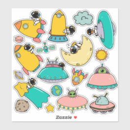 Söt astronaut rymdstickers klistermärken