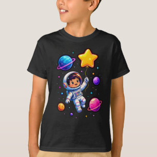 Söt Astronaut Rymdutforskare Barn Födelsedag T Shirt