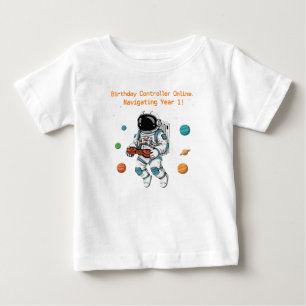 Söt astronaut-spelare 1-årsdag Navigerar T Shirt