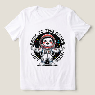 Söt astronaut tillbaka till stjärnorna design t shirt