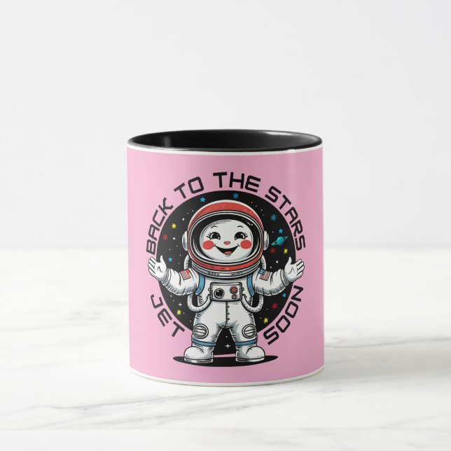 Söt astronaut tillbaka till stjärnornas design  mugg (Center)