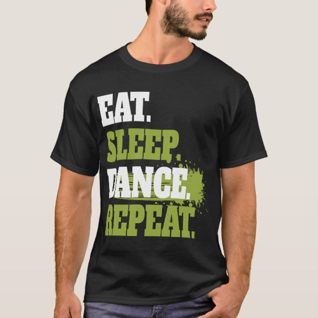 Söt ät sov dansa upprepa Design Män Kvinnor Barn T Shirt (Framsida)