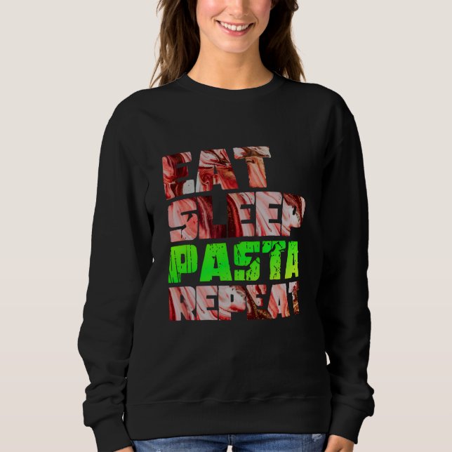 söt ät sov pasta upprepa design t shirt (Framsida)