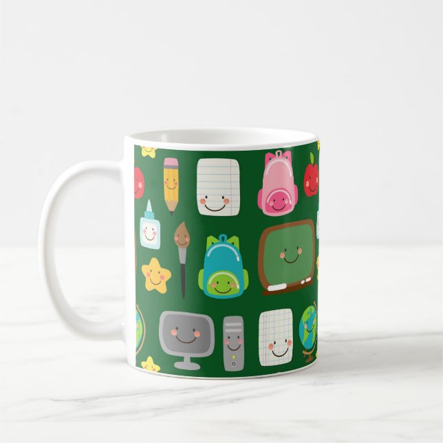 Söt åter till skolan klassrumsartiklar Kawaii-mugg Kaffemugg (Vänster)