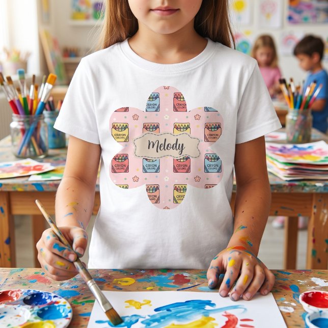Söt åter till skolan krita mönster  t shirt (Skapare uppladdad)