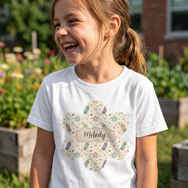 Söt åter till skolan krita mönster t shirt