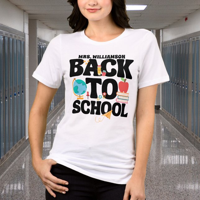 Söt åter till skolan lärare t shirt (Skapare uppladdad)