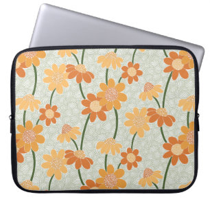 Söt återmuterade blommor från 1970-talet laptop fodral