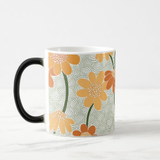 Söt återmuterade blommor från 1970-talet magisk mugg