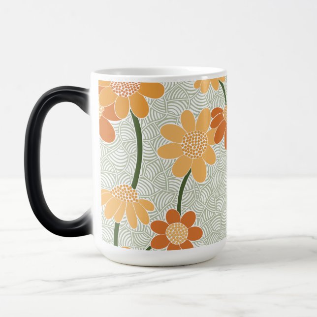 Söt återmuterade blommor från 1970-talet magisk mugg (Vänster)