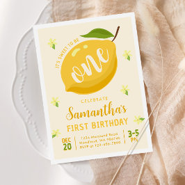Söt att bli en sommarcitron på 1:a födelsedagen inbjudningar