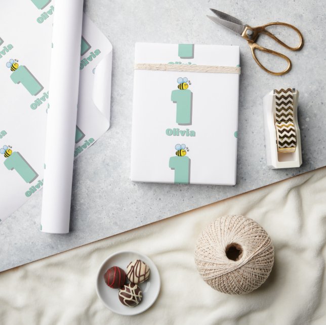 Söt att vara en 1-års födelsedag Söt humla Presentpapper (Hantverk)