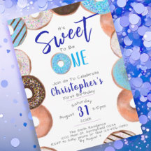 Söt att vara en Donut Blue Boy 1:a födelsedagen Pa