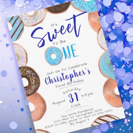 Söt att vara en Donut Blue Boy 1:a födelsedagen Pa Inbjudningar