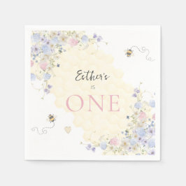 Söt att vara en pastel första födelsedagen pappersservett