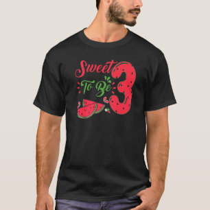 Söt att vara tre tredje årgången på Watermelon Bir T Shirt