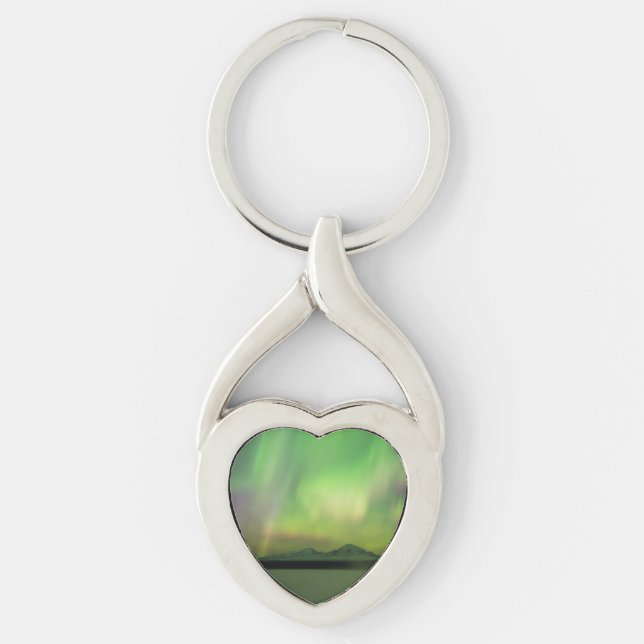 Söt Aurora Twisted Heart Silverfärgad Nyckelring (Framsidan)
