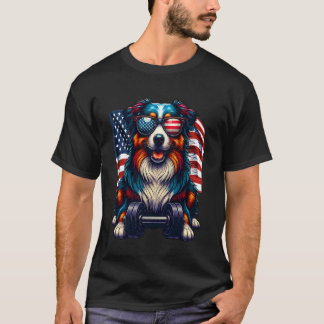 Söt Australian Shepherd kroppsbyggare amerikansk f T Shirt