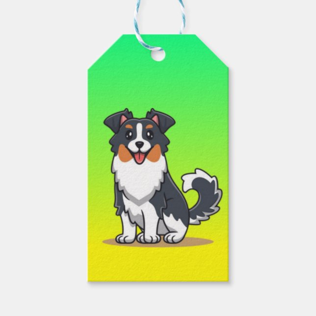 Söt australisk herdehund-23144 presentetikett (Framsidan)