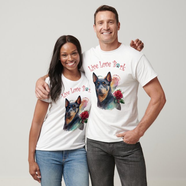 Söt australisk kelpie hund floral t shirt (Unisex)