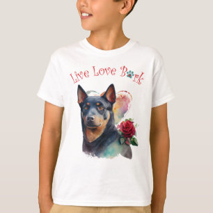 Söt australisk kelpie hund floral t shirt
