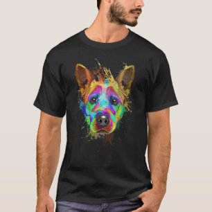 Söt australisk nötkreaturshund Heeler Färgglad Pop T Shirt