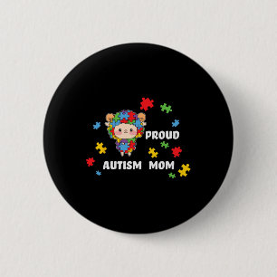 Söt Autism Medvetenhet Kvinnor - Stolt Autism Mamm Knapp