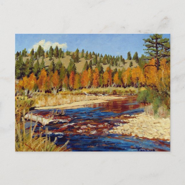 Söt Autumn Colorado Mountain Stream Vykort (Framsida)