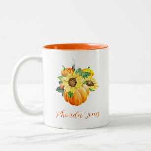 Söt Autumn Pumpkin Two-Tone Coffee Mugg