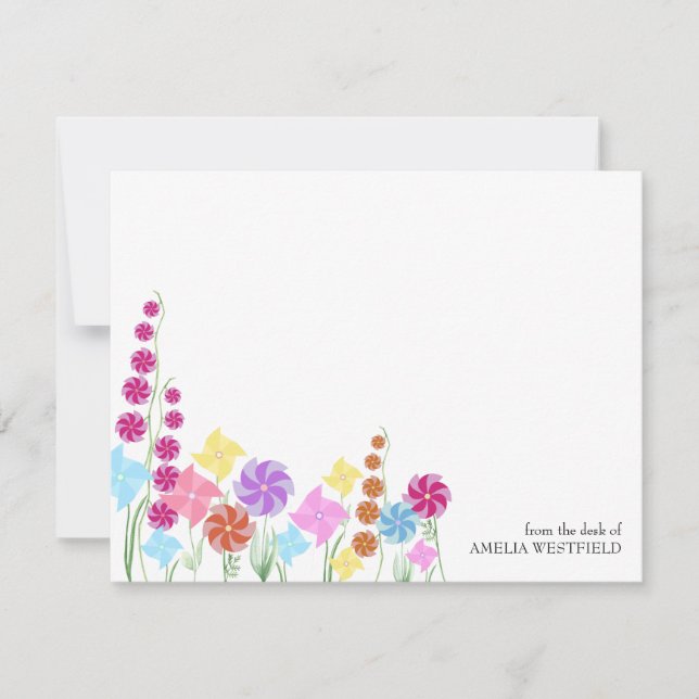 Söt av  av Vilden Stiliserad blomma Anteckningskort (Framsida)