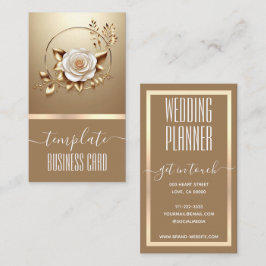 Söt av Blommigten Calligraphy i Luxury Golden Flow Visitkort
