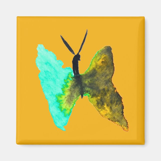 Söt av fjärilsvattenfärgsakaj magnet (Framsidan)