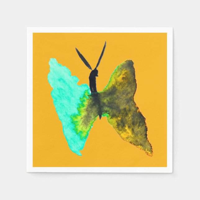 Söt av fjärilsvattenfärgsakaj pappersservett (Framsidan)