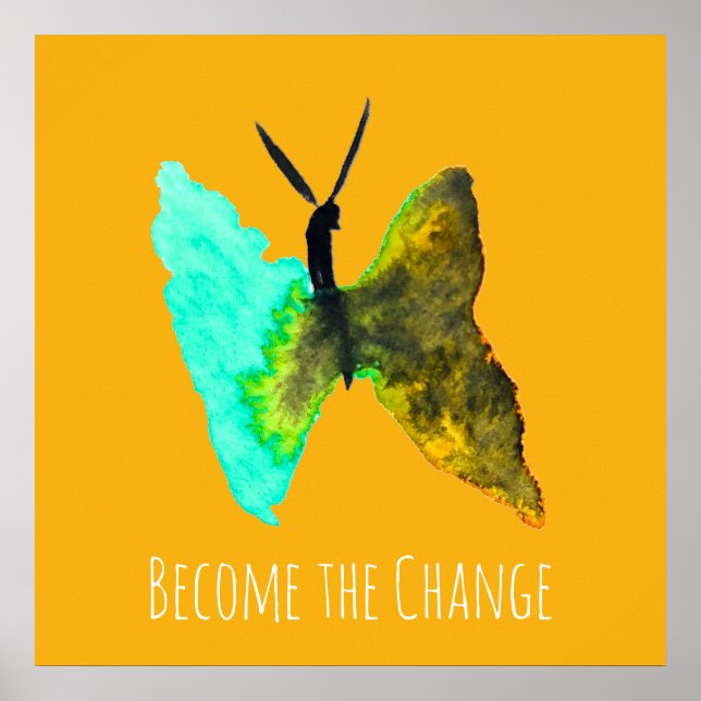 Söt av fjärilsvattenfärgsakaj poster (Framsidan)