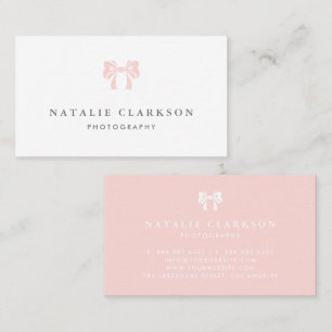Söt av Rosa Chic Bow Minimalist Visitkort
