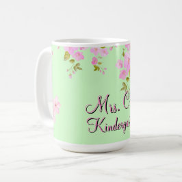 Söt av Rosa och Grönt av körsbärssystemets Blommar Kaffemugg