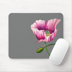 söt av rosa Poppy-vattenfärgen Musmatta
